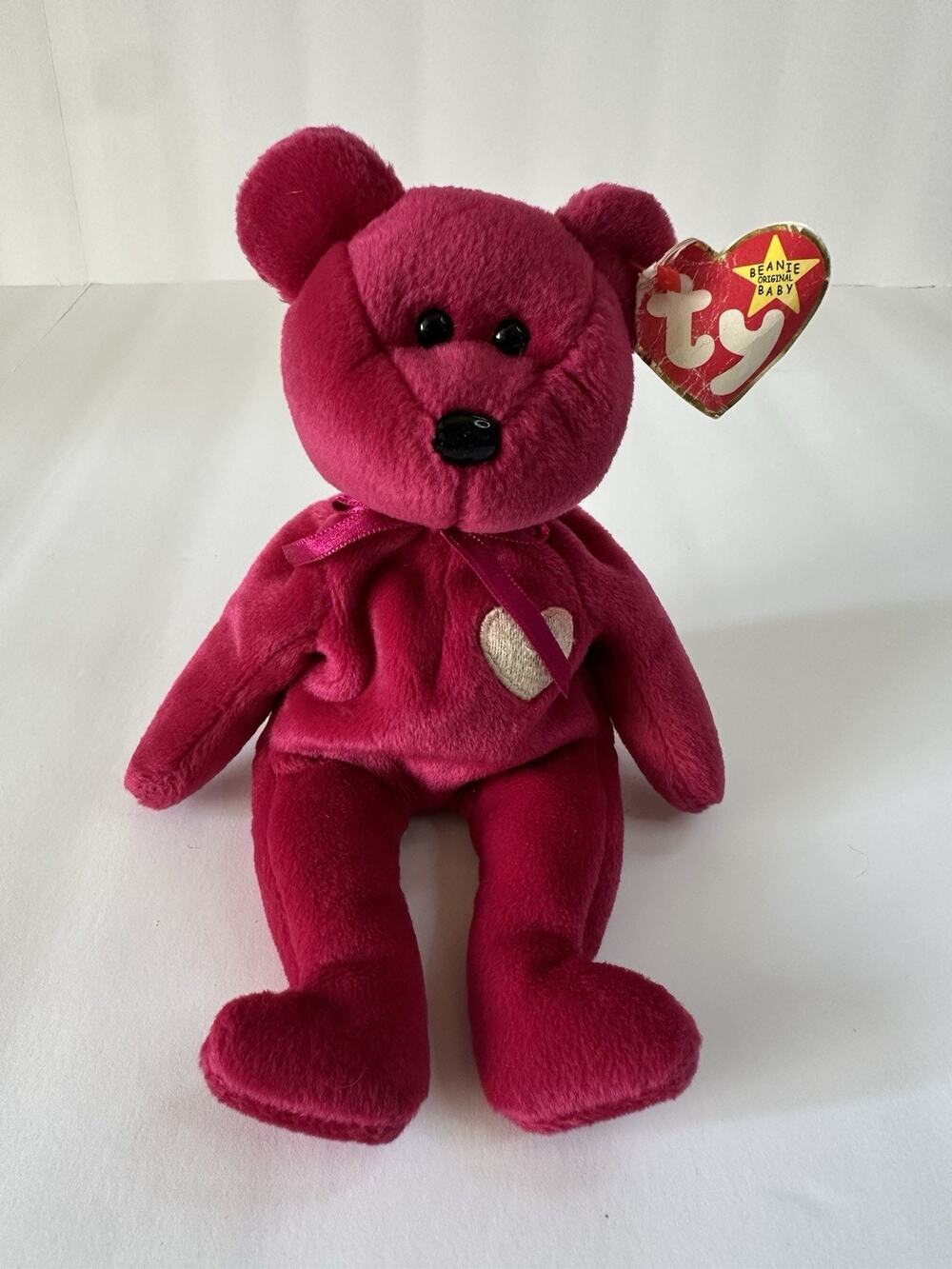 Ty Beanie Baby Valentina Bear 1998 Valentine Pink Heart Tag Retired Vintage